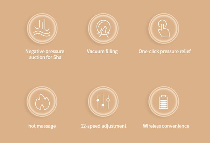 12 Levels Electric Intelligent Scraping Cupping Device - Black