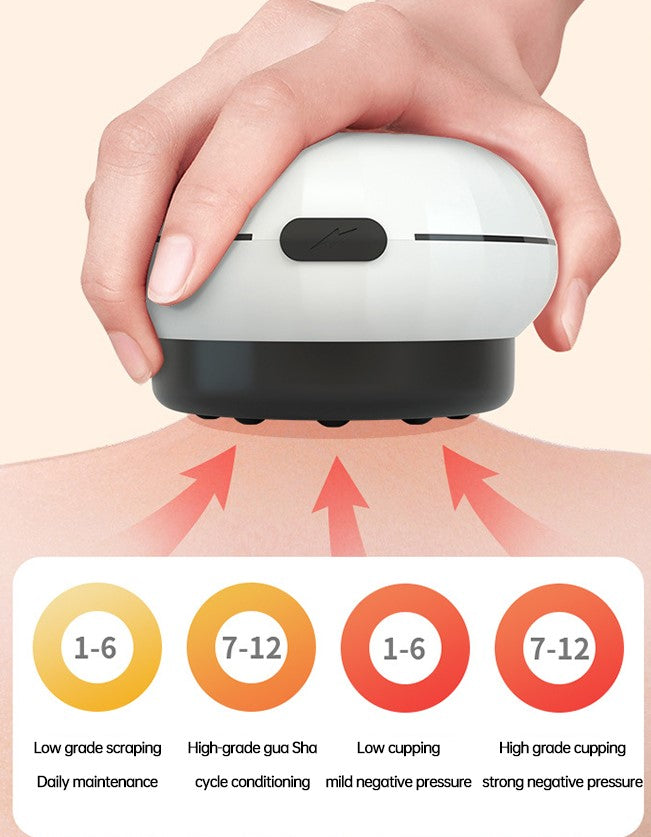 12 Levels Electric Intelligent Scraping Cupping Device - Black